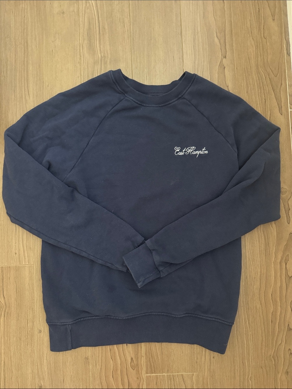 Brandy Melville Navy Crewneck with White Script Logo